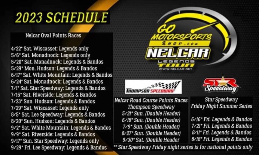 Schedule | NELCAR Legends Car Series